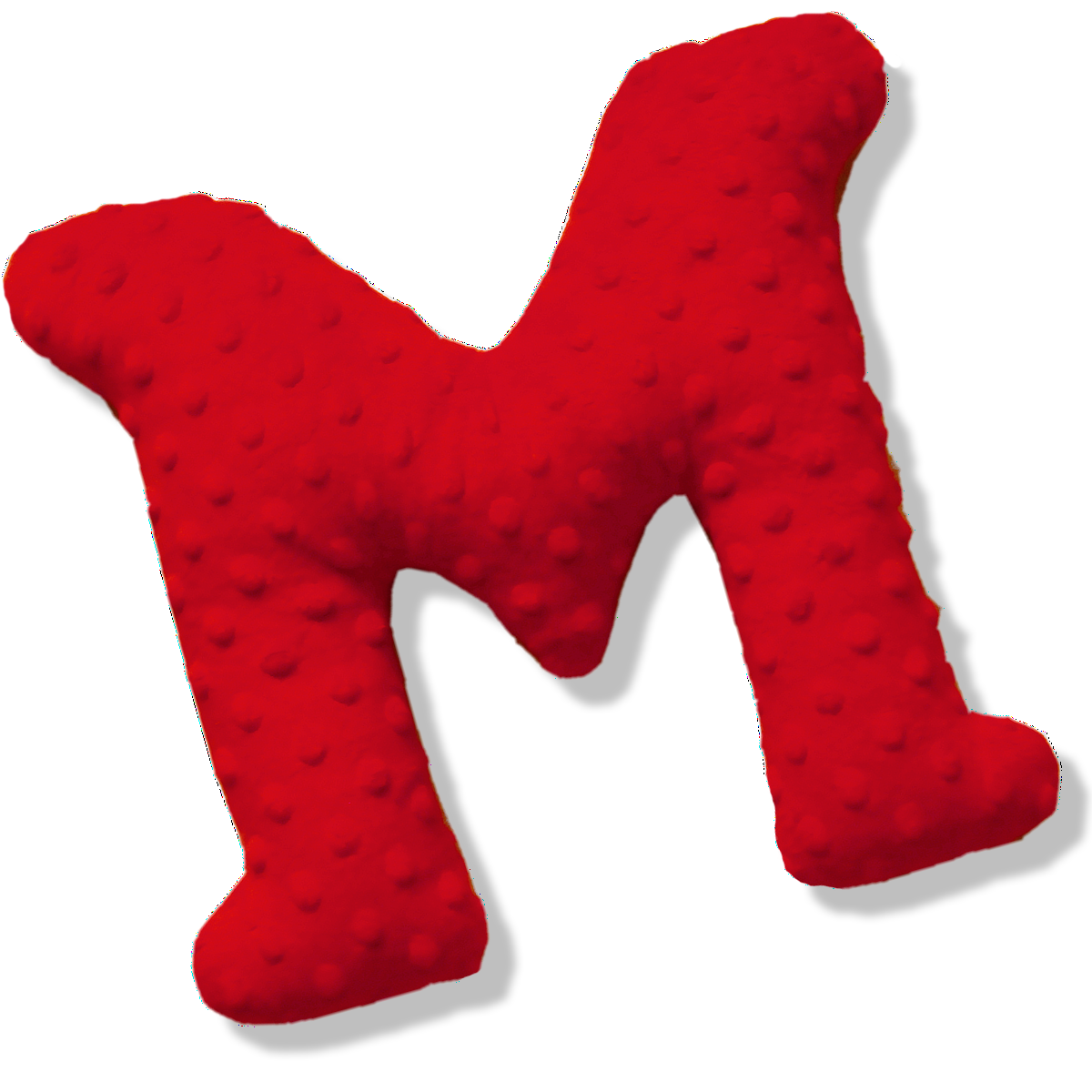Látková dekorace písmeno M -červené
