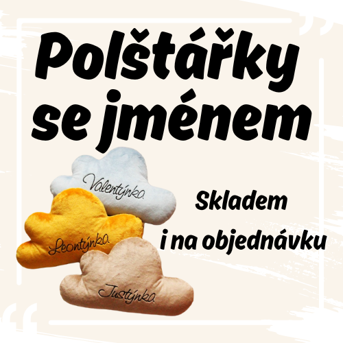 polštářky se jménem 